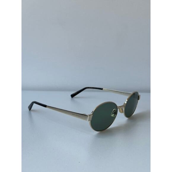 NEW Saint Laurent SL692 Oval Metal Sunglasses in Gold Green main image 5